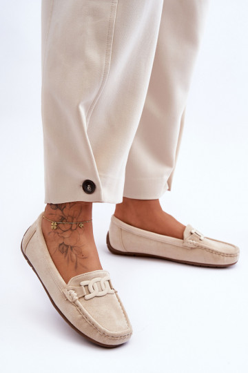 Mocassins de camurça bege Rabell