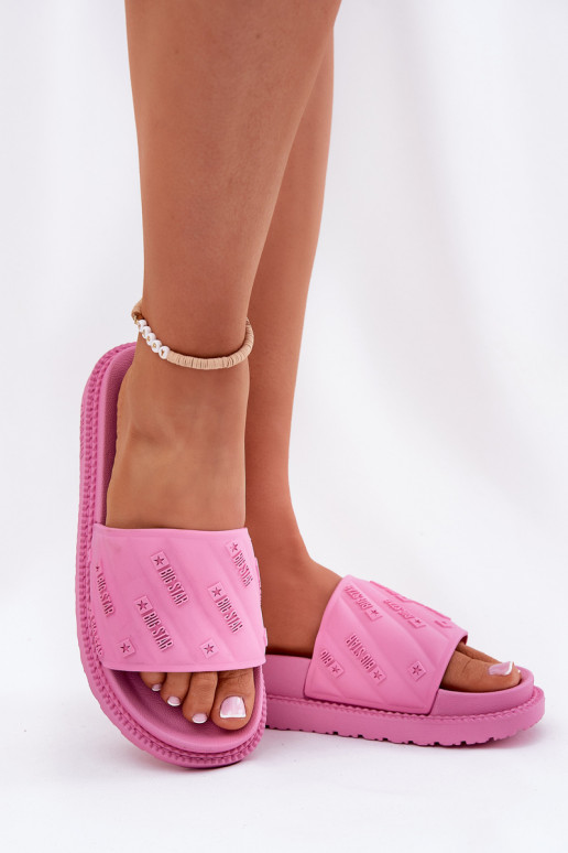 Chinelos femininos com uma plataforma Big Star RR274A541 cor rosa