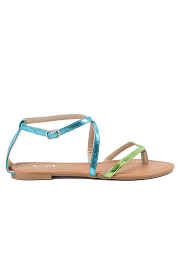 isósceles sandálias z zielono azulmi paseczkami 2