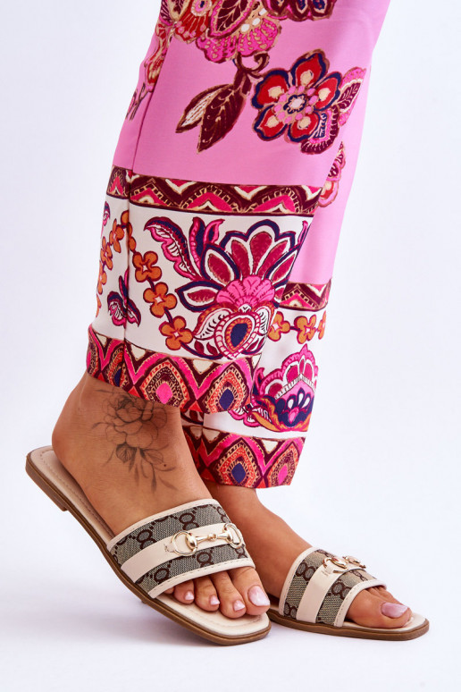 Chinelos planos clássicos bege Tem que serrlene