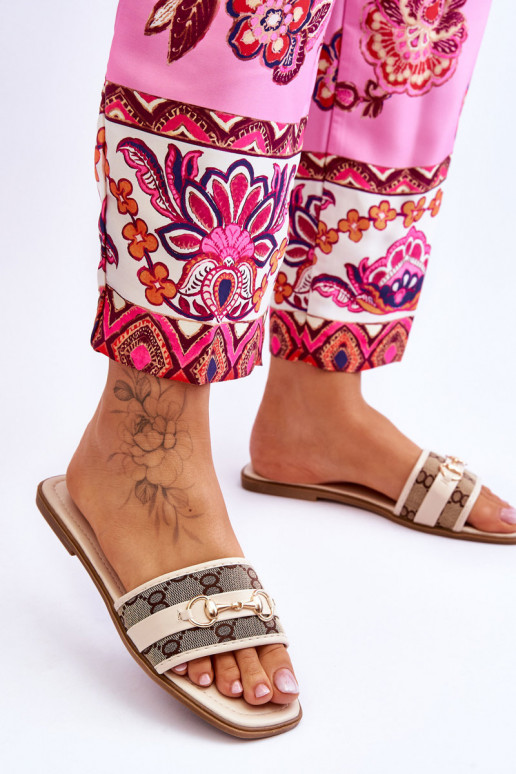 Chinelos planos clássicos bege Tem que serrlene