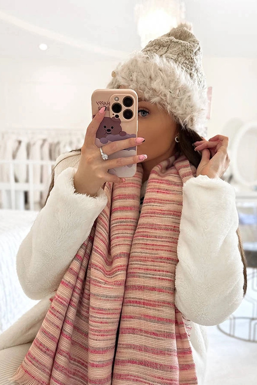 Gorro bege com pele Danna