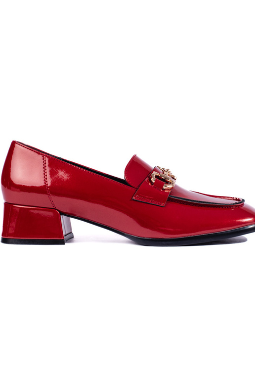 com efeito verniz mocassins femininos Vermelho com efeito verniz mocassins femininos Vermelho