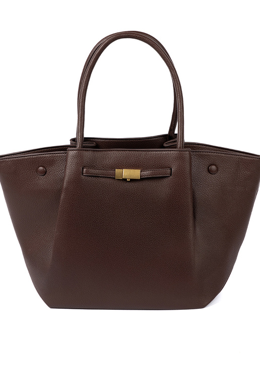 Pojemna torba Para ciemnym brązie de couro ecológico