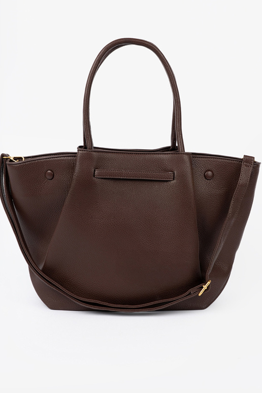 Pojemna torba Para ciemnym brązie de couro ecológico