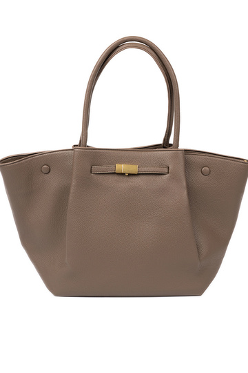 Bolsa/bolsa shopper taupe com fecho 2