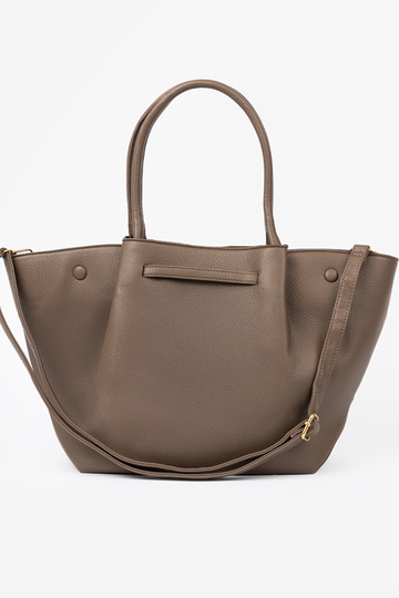 Bolsa/bolsa shopper taupe com fecho