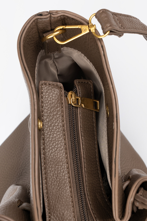 Bolsa/bolsa shopper taupe com fecho
