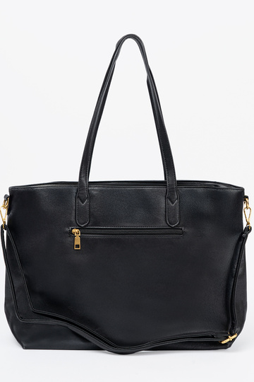 preto Bolsa ze douradomi elementami
