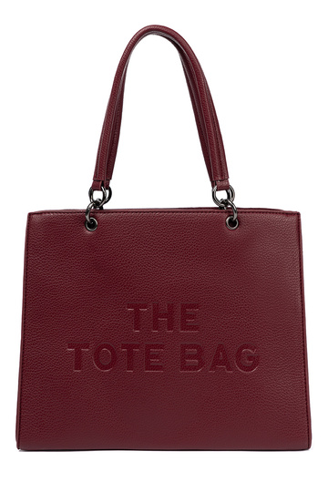 Borgonha Bolsa typu tote z tłoczonym napisem 2