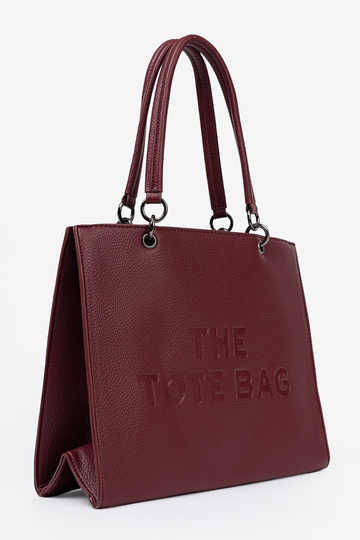 Borgonha Bolsa typu tote z tłoczonym napisem