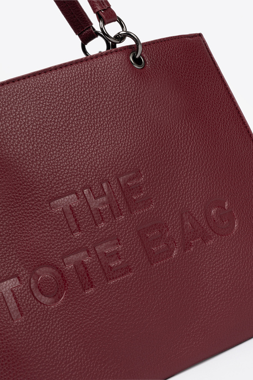 Borgonha Bolsa typu tote z tłoczonym napisem