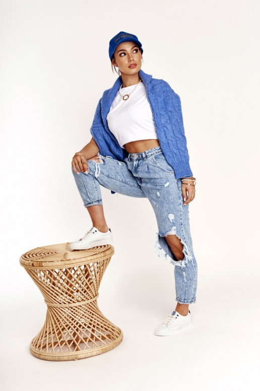 Tênis de couro natural BIG STAR BB274211 branco e azul marinho