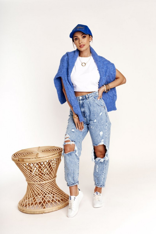 Tênis de couro natural BIG STAR BB274211 branco e azul marinho