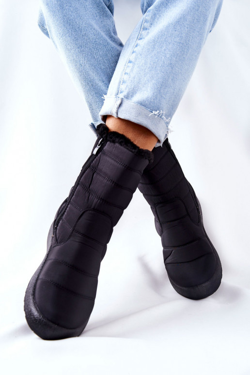Alto Feminino aquecimento Botas de neve cor preta Luxina