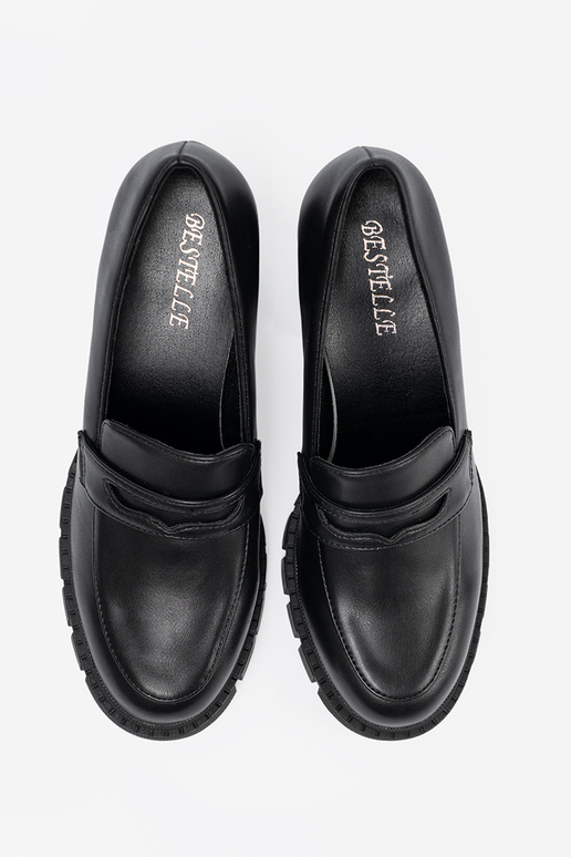 cor preta mocassins no calcanhar z traperoParaą podeszParaą