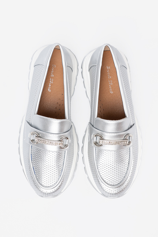 cor prata mocassins z dekoracyjnym douradom elementem cor prata mocassins z dekoracyjnym douradom elementem