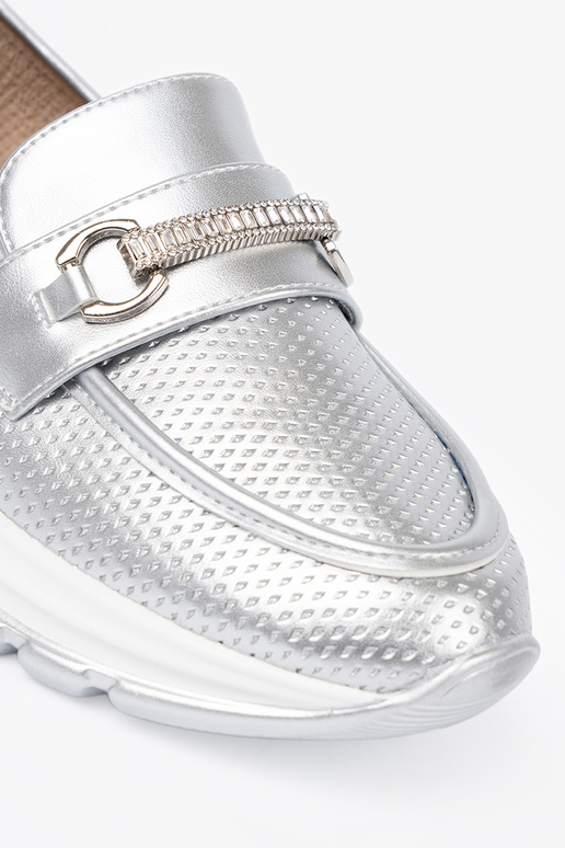 cor prata mocassins z dekoracyjnym douradom elementem cor prata mocassins z dekoracyjnym douradom elementem