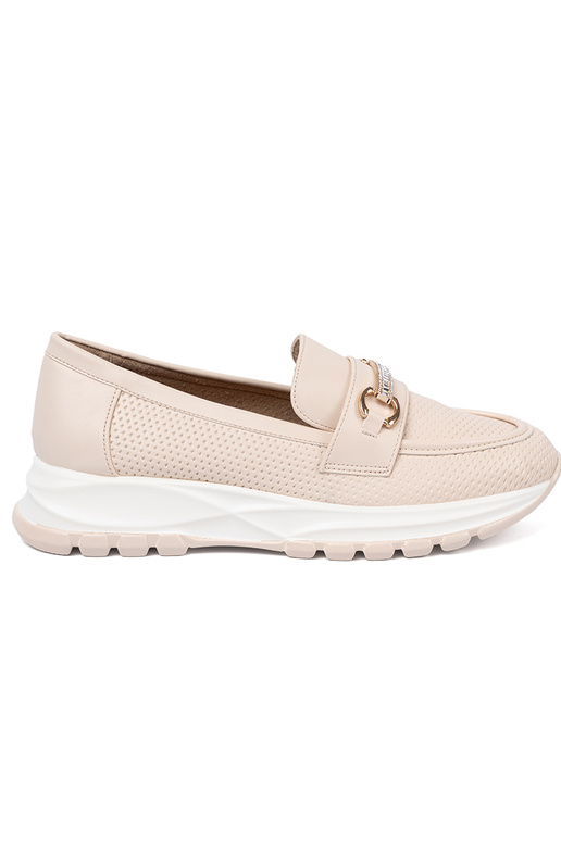 cor de marfim mocassins z dekoracyjnym douradom elementem cor de marfim mocassins z dekoracyjnym douradom elementem