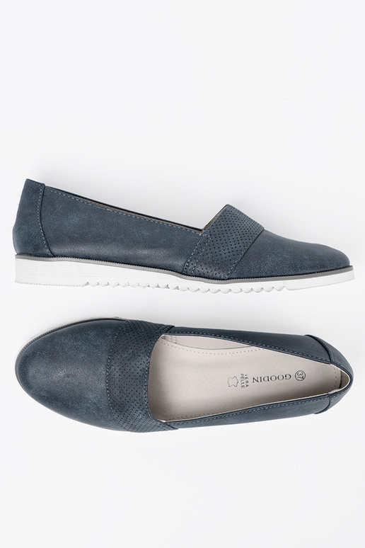 azul escuro mocassins em uma sola branca azul escuro mocassins em uma sola branca