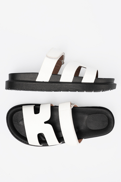 KomfortoParae cor branca Chinelos com uma plataforma