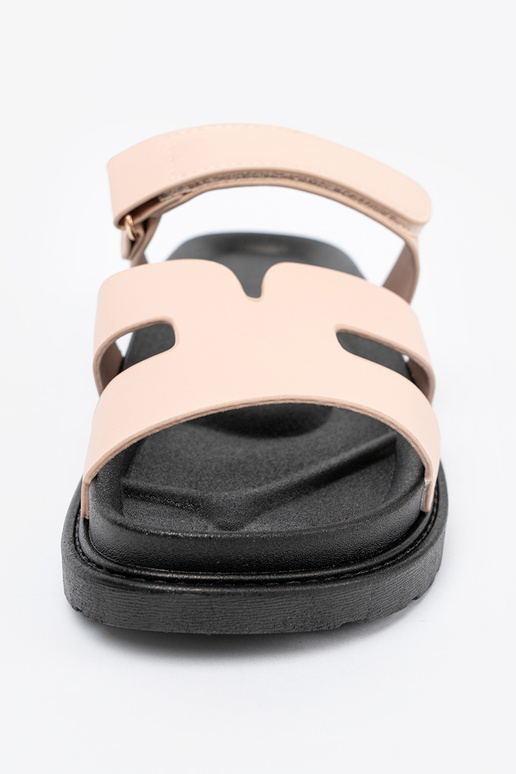 bege Chinelos com alças Velcro