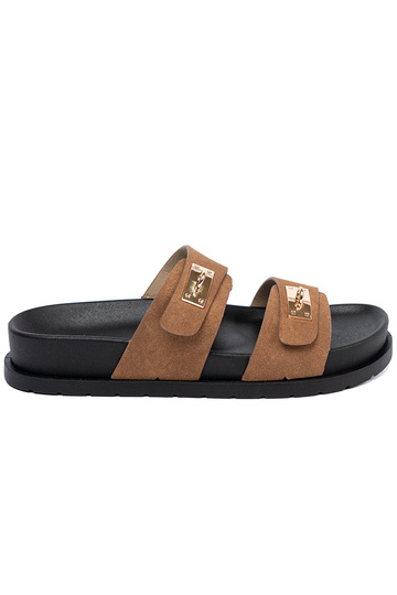 Jansnocor marrom Chinelos mulheres ze douradomi ParastaParakami 2