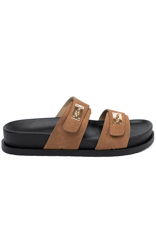 Jansnocor marrom Chinelos mulheres ze douradomi ParastaParakami