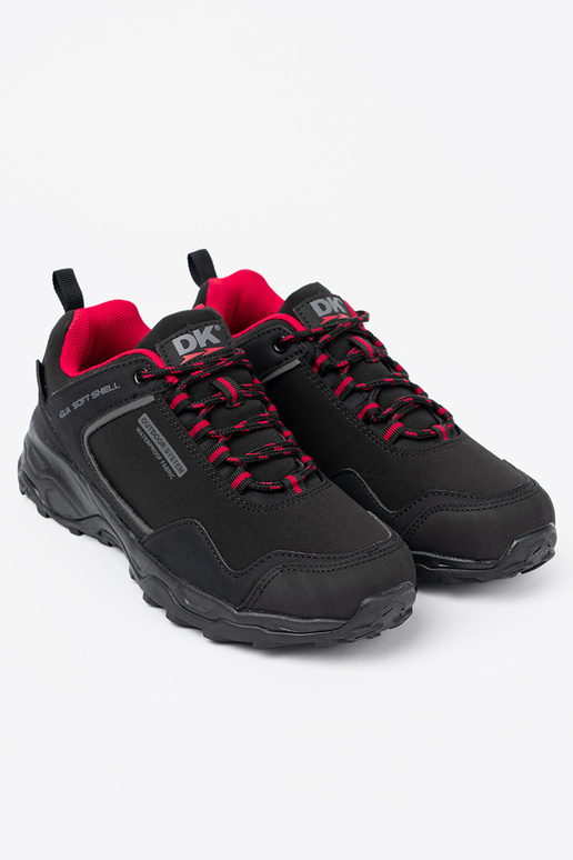 Botas de trekking impermeáveis pretas DK com detalhes vermelhos Botas de trekking impermeáveis pretas DK com detalhes vermelhos