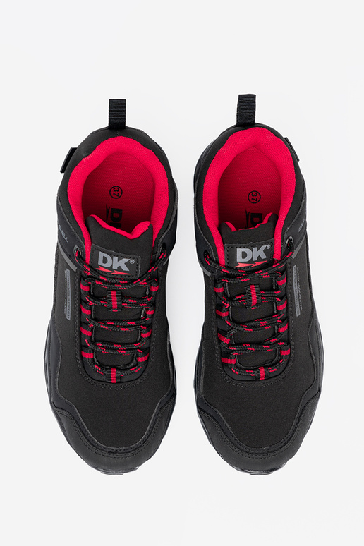 Botas de trekking impermeáveis pretas DK com detalhes vermelhos Botas de trekking impermeáveis pretas DK com detalhes vermelhos