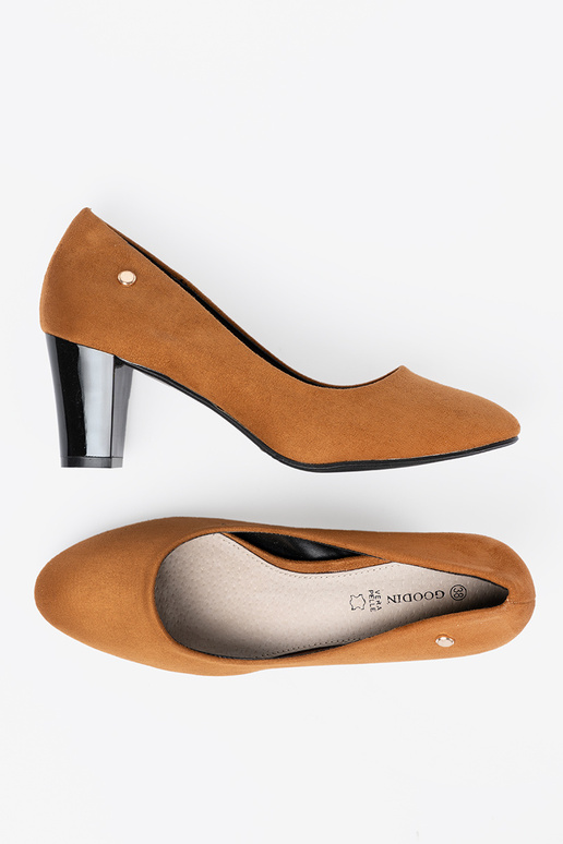 de camurça salto alto de salto alto karmel