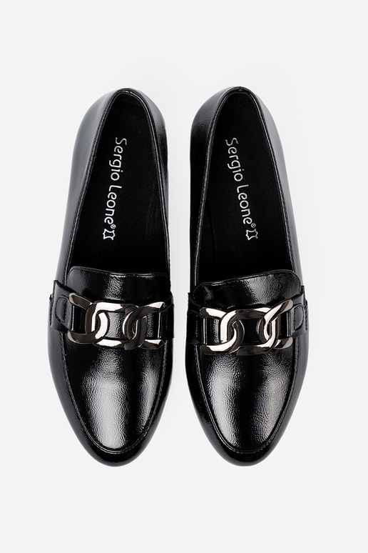 com efeito verniz mocassins com fivela decorativa Sergio Leone