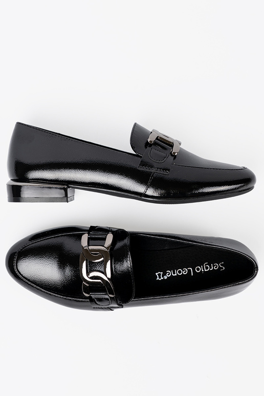 com efeito verniz mocassins com fivela decorativa Sergio Leone