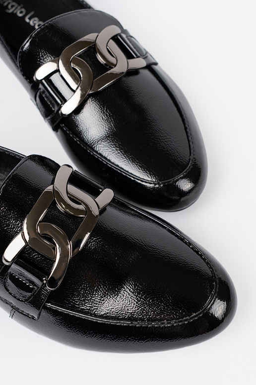 com efeito verniz mocassins com fivela decorativa Sergio Leone