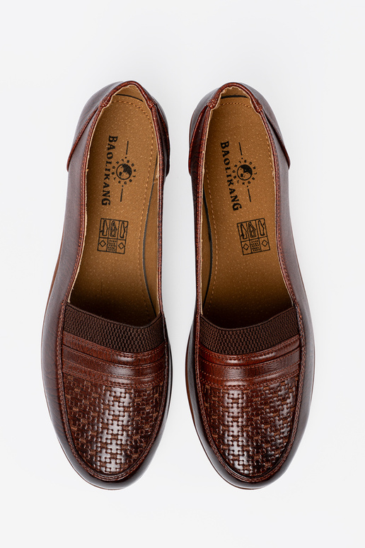 Sapatos femininos slip-on z fakturoParaanym noskiem