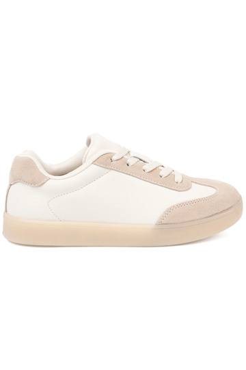 Sapatos casuais femininos cor branca-bege 2