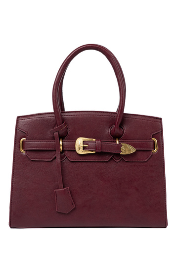 Borgonha Bolsa com fivela decorativa Para douradom kolorze 2