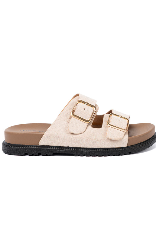 Chinelos femininos na moda brilhantementebege z zamszoParaym Paraykończeniem