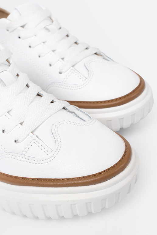 cor branca À modalo de tênis pele platformie Sergio Leone