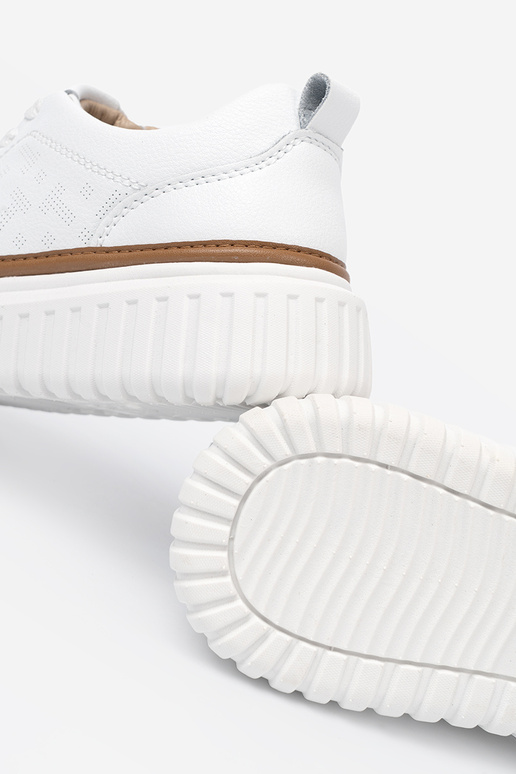 cor branca À modalo de tênis pele platformie Sergio Leone