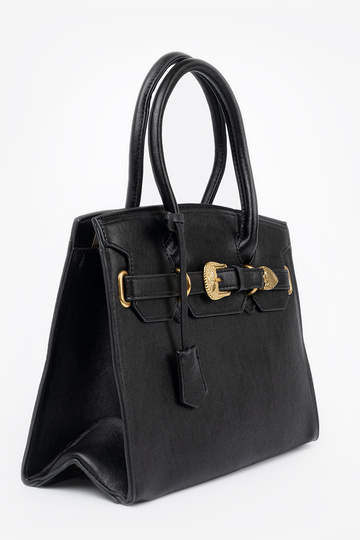 preto Bolsa com fivela decorativa Para douradom kolorze
