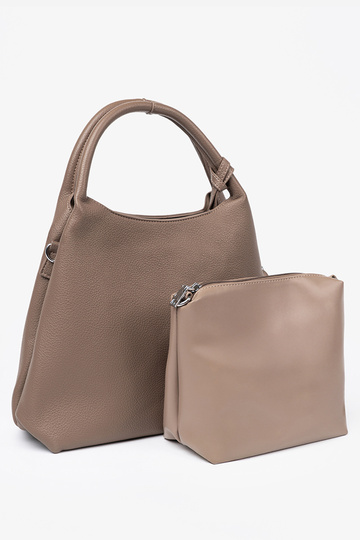 Elegante escurobege Bolsa z kosmetyczką Para środku