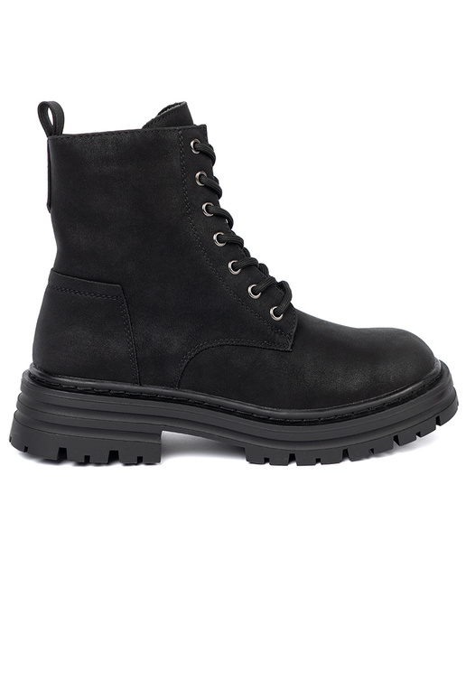 cor preta Sapatos femininose z cadarçosm i bieżnikiem Sergio Leone