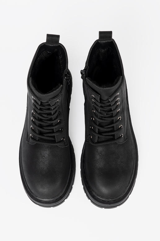 cor preta Sapatos femininose z cadarçosm i bieżnikiem Sergio Leone