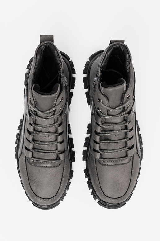 cor cinza amarrado Botas z grubą podeszParaą Sergio Leone