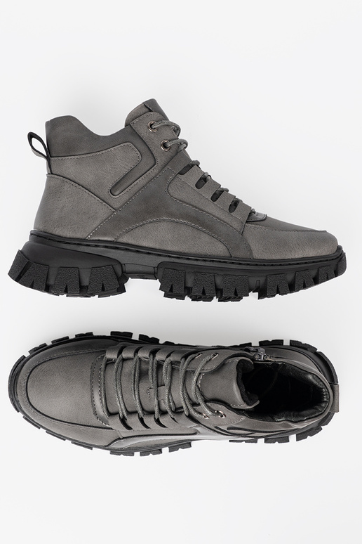 cor cinza amarrado Botas z grubą podeszParaą Sergio Leone