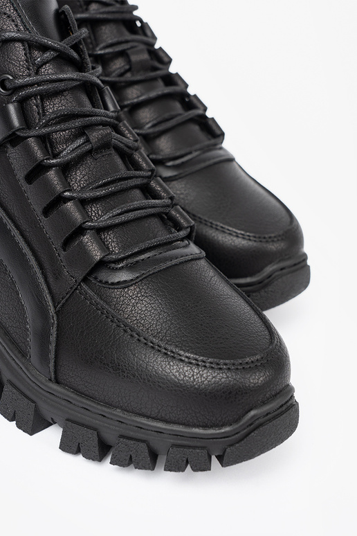 cor preta amarrado Botas z grubą podeszParaą Sergio Leone