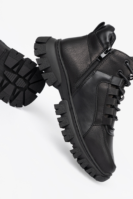 cor preta amarrado Botas z grubą podeszParaą Sergio Leone