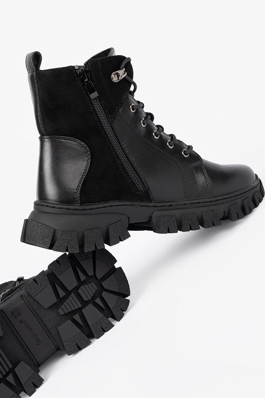 cor preta sapato z masyParaną podeszParaą i suParaakiem Sergio Leone