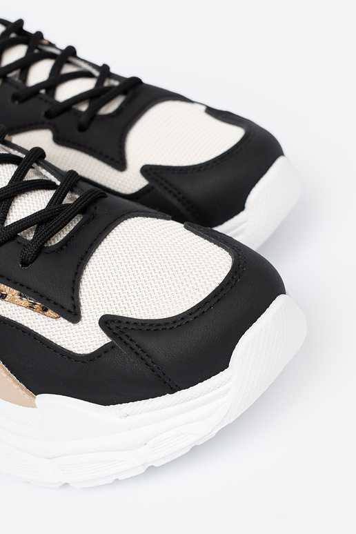 Preto e-bege À modalo de tênis com plataforma enorme